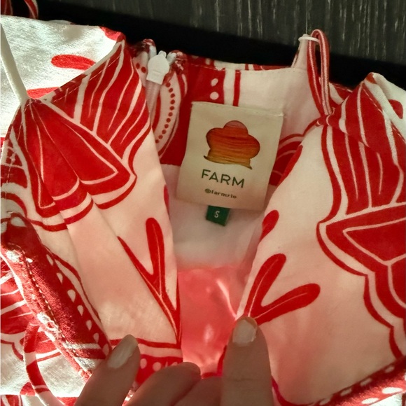 Farm Rio Red Shell Print Maxi Dress small - Picture 4 of 5